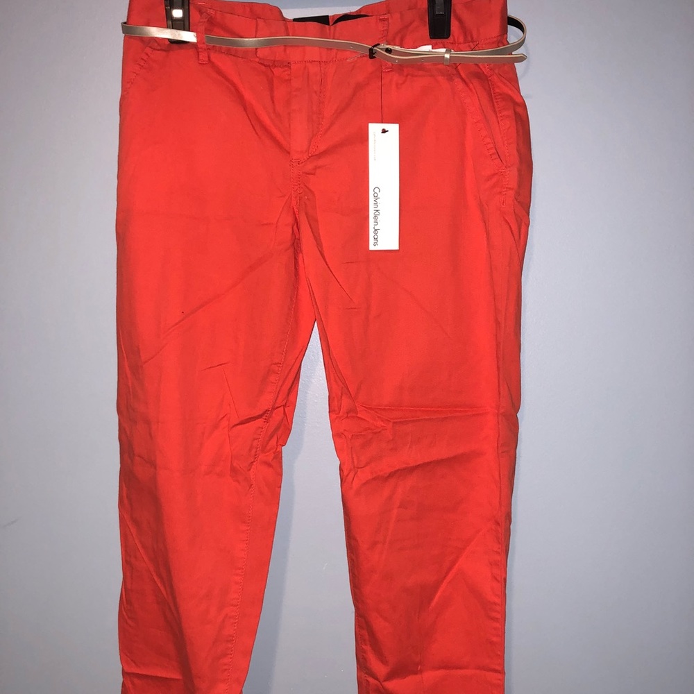 Orange Calvin Klein Pants